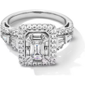 14K White Gold 1 to 3.5 CT.T.W. Emerald Cut Lab Created Diamond Frame Split Shank Bridal Set D-VVS1 IGI Certified