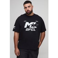 Plus Oversized Boxy M Star Graphic T-Shirt, Negro