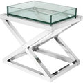Casa Padrino Designer Beistelltisch Silber 61 x 48 x H. 58,5 cm - Luxus Hotel MÃ¶bel