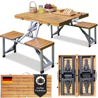 Campingtisch Holz Alu für 4 Personen klappbar