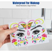 Luminous Radiant Face Stickers, Waterproof, Glow in Low Light, Event Makeup, Nightclub, Temporary Face Decals, Party, Masquerade