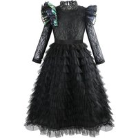 Girl Dress Wicked Witch Cosplay Princess Dress With Cloak Kids Birthday Party Masquerade Carnival Halloween Children's Day Gift