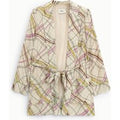 Blazer stampa geometrica cintura e tasche