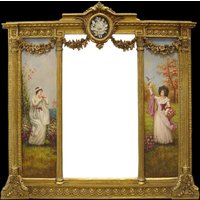 Casa Padrino Barock Spiegel Gold B. 152,5 cm x H.146,4 cm - Barock Wandspiegel