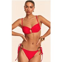 Femme Haut de maillot de bain rouge à empiècement anneau | Taille 32