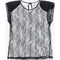 Top en dentelle transparente manches courtes