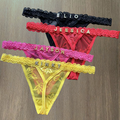 Custom Thong Panties Name Crystal Letter Lace tanga Bikini Customized Personalized G-String Sexy T-back Girl friend Wife Gift