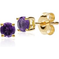 Classic Round Amethyst Stud Earrings in 9ct Yellow Gold 3.5mm