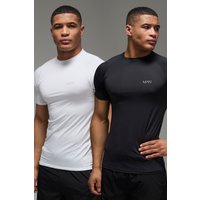 T-shirt Man Active attillate per alta performance con maniche raglan - set di 2 paia, Multi