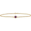 Classic Round Amethyst Checkerboard Bracelet in 9ct Yellow Gold