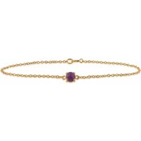 Classic Round Amethyst Checkerboard Bracelet in 9ct Yellow Gold