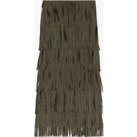 Jupe longue effet suede à franges