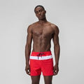 Jetstream Short de bain à rayures Colourblock 40 cm, hommes, rouge/blanc