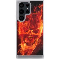 Samsung Galaxy S23 Ultra Handy NIVOcore frozen Hülle Handyhülle NIVOcore Schutzhülle Frozen Skull Totenkopf Fire