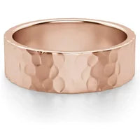 Alianza Martillada Flat 6 MM Oro Rosa 585 (14K)