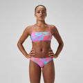 Bas de bikini Femme Club Training imprimé rose/vert