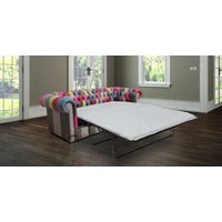 Chesterfield Pull Out Sofa Bed Sale In Vele Patchwork Real Leather 3 Seater