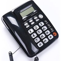 Large Button Corded Phone With Speakerphone And Caller ID, Dual System, Clear Volume, Adjustable Brightness, Home Landline Phone