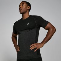 Męski bezszwowy T-shirt z krótkim rękawem z kolekcji MP – Black Marl - XS