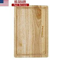 12.5 Inch Rubberwood Cutting Board Durable Wooden Chopping Board Kitchen Utility Versatile Serving Board Rectangular Hardwood
