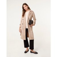 Suede Button Trench Coat - M / CAMEL