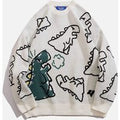 Aelfric Eden Dinosaur Cartoon Graphic Knit Sweater