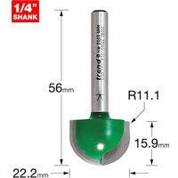 Trend CRAFTPRO Radius Router Cutter 22.2mm 15.9mm 1/4"