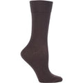 1 Pair Dark Brown Sensitive London Left And Right Comfort Cuff Cotton Socks Ladies 5.5-8 Ladies - Falke