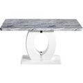 Neptune Medium Marble Effect Grey/ White Dining Table