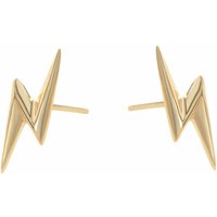 Gold Plated Lightning Bolt Stud Earrings