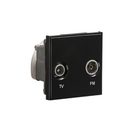 KnightsBridge Diplexed TV /FM DAB Outlet Module 50 x 50mm - Black