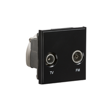 KnightsBridge Diplexed TV /FM DAB Outlet Module 50 x 50mm - Black