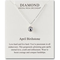April (Diamond) Birthstone Necklace Created with Zircondia® Crystals