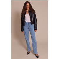Tall Vintage Wash High Waist Split Hem Jeans, Sage Blue