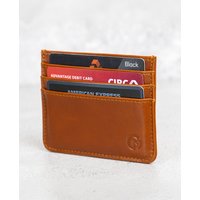 Slim Leather Card Holder - Tan