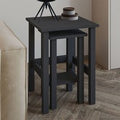 Gina Wooden Nesting Side Tables in Anthracite
