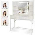 Kaptafel met Spiegel en LED verlichting - 100x40x140cm - Wit