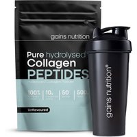 Bovine Collagen Peptides Powder | 500g | + 600ml Shaker Black