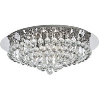 Searchlight 3408-8CC Hanna 8 Light Crystal Flush Ceiling Light In Polished Chrome