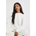 Waffle Fleece Jumper & Joggers Lounge Set, Blanco