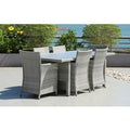 Bridgetown 6 Seater Rectangular Rattan and Polywood Grey Garden Dining Set 200cm
