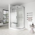 Home Deluxe Cabina doccia con cascata e massaggio dorsale WHITE PEARL - 120 x 80 cm Right