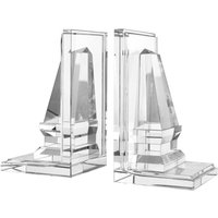 Casa Padrino Designer Kristallglas BuchstÃ¼tzen 2er Set - Luxus QualitÃ¤t