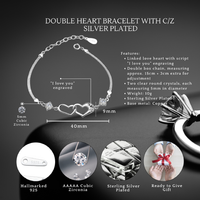 Linked Hearts Adjustable Charm Bracelet for Granddaughter - Personalised Gift, Luxury Box | Wowcher