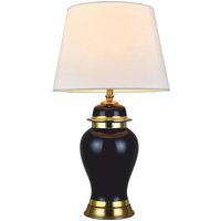 Casa Padrino Luxus Keramik Tischleuchte Schwarz / Gold / WeiÃ Ã 40 x  H. 72 cm