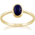 Gemondo 9ct Yellow Gold 0.56ct Lapis Lazuli Single Stone Oval Framed Ring