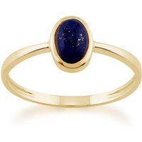 Gemondo 9ct Yellow Gold 0.56ct Lapis Lazuli Single Stone Oval Framed Ring
