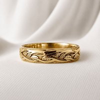 Aliança de Moeda Antiga Trabalhada 4mm Mod. Éden