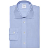 Camicia non iron azzurra a righe bianche, slim francese