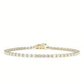 Sterling Silver with Gold Plated Laboratory Diamonds Tennis Bracelet
